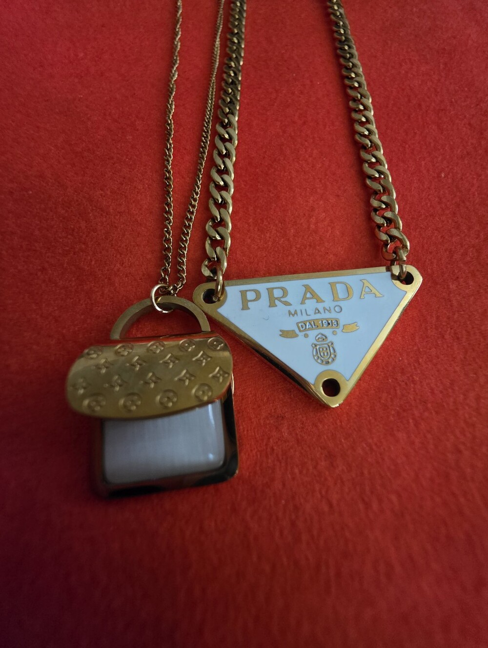 Two 12in Gold Tone Fashion Necklaces
